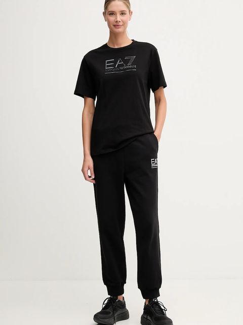 EA7 Emporio Armani t-shirt bawełniany damski kolor czarny AF12503.7W000414
