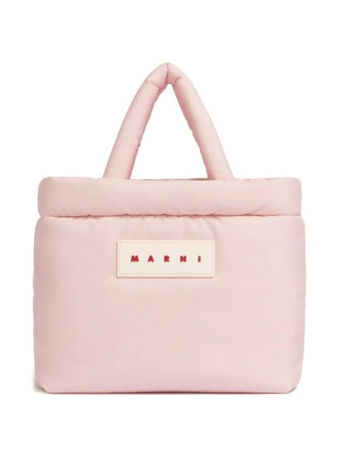 Marni padded logo-patch tote bag - Pink - zdjęcie produktu nr 1