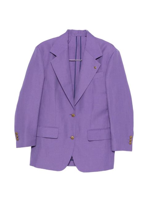 Versace peak-lapel single-breasted blazer - Purple - zdjęcie produktu nr 1