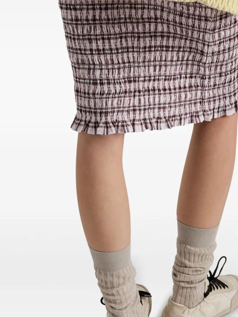 Prada checked cotton midi skirt - Pink