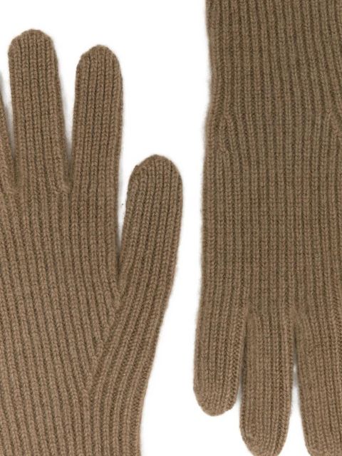 TOTEME ribbed cashmere gloves - Neutrals