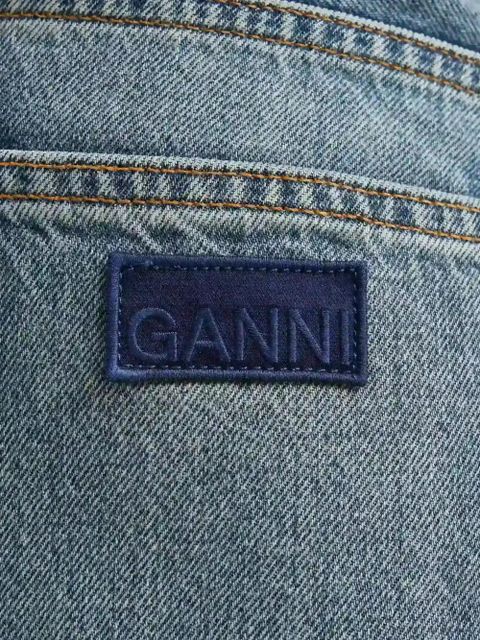 GANNI logo-patch jeans - Blue