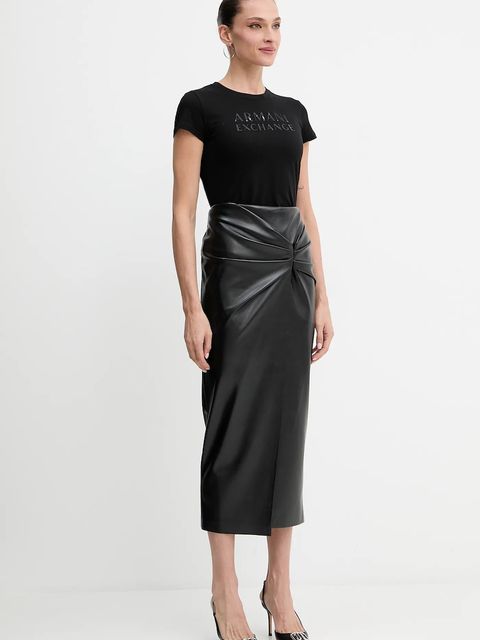 Armani Exchange t-shirt bawełniany damski kolor czarny XW001357 AF10356 - zdjęcie produktu nr 2