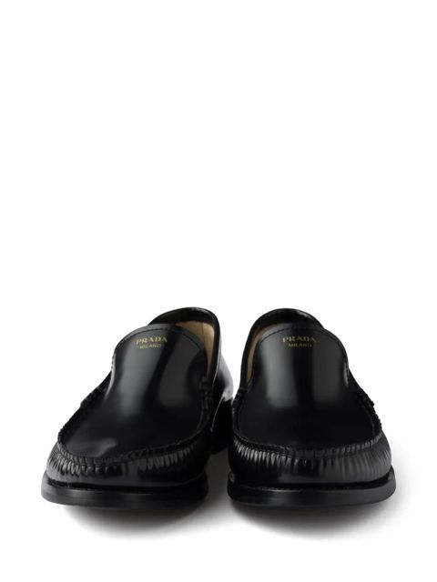 Prada brushed leather loafers - Black
