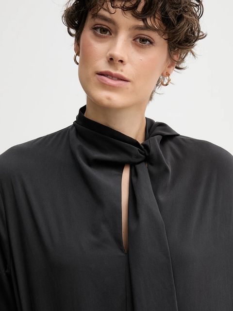 Sandro Ferrone bluzka damska kolor czarny gładka S165YBFCRUSCA