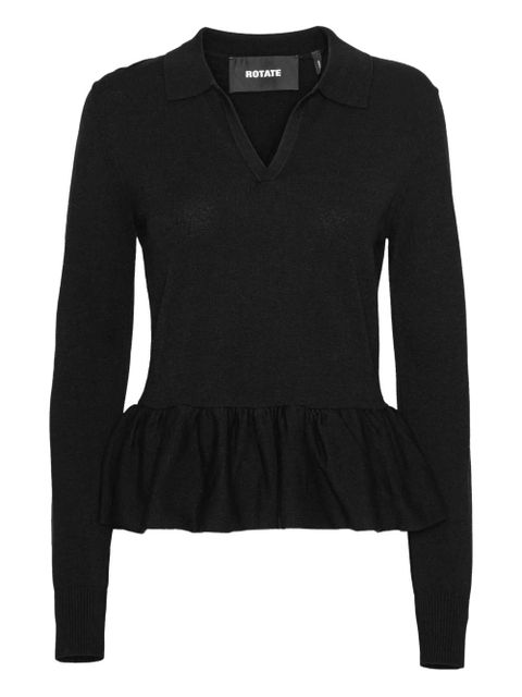 ROTATE BIRGER CHRISTENSEN peplum knit top - Black - zdjęcie produktu nr 1