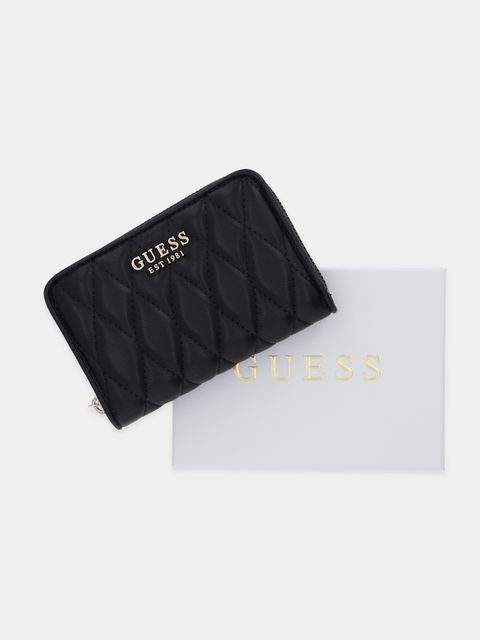 Guess portfel VALLA damski kolor czarny SWQG81 22140