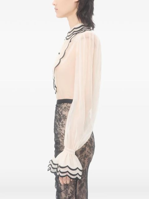 Valentino Garavani embroidered organza shirt - Neutrals