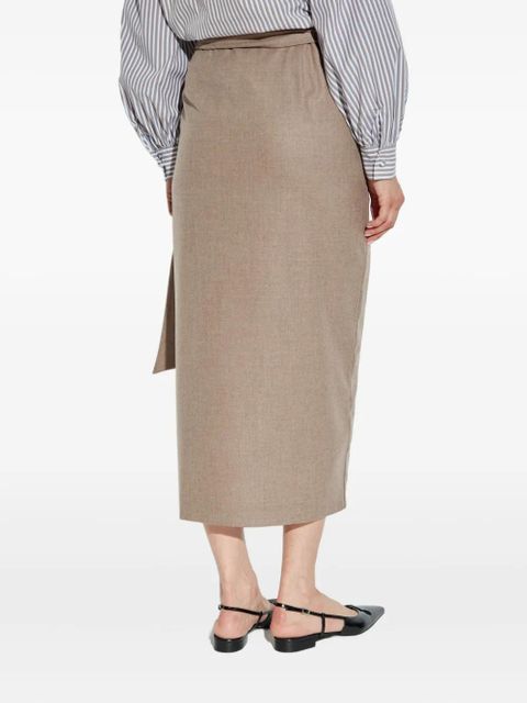 Max Mara Bingo wrap-tie midi skirt - Neutrals - zdjęcie produktu nr 2