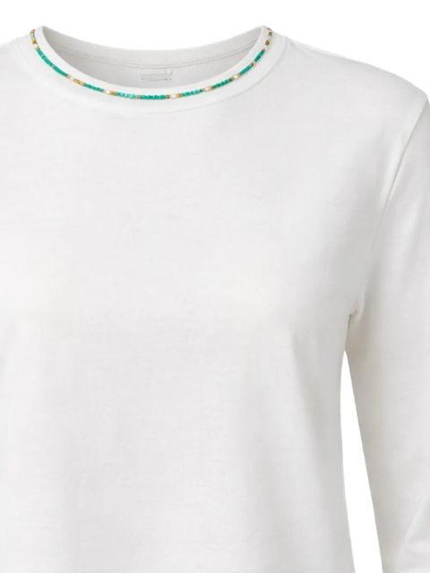 Reformation Lewis beaded-neck T-shirt - White - zdjęcie produktu nr 2