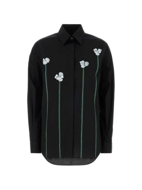 Moschino floral-appliqué shirt - Black - zdjęcie produktu nr 1