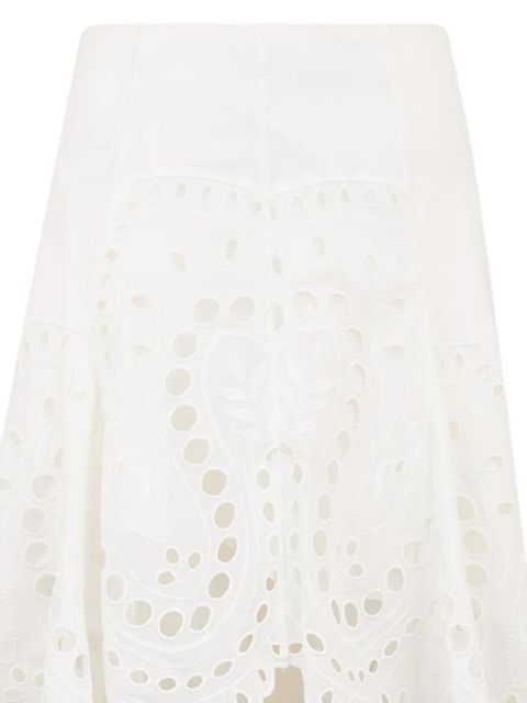 Charo Ruiz Ibiza Finn eyelet asymmetric skirt - White