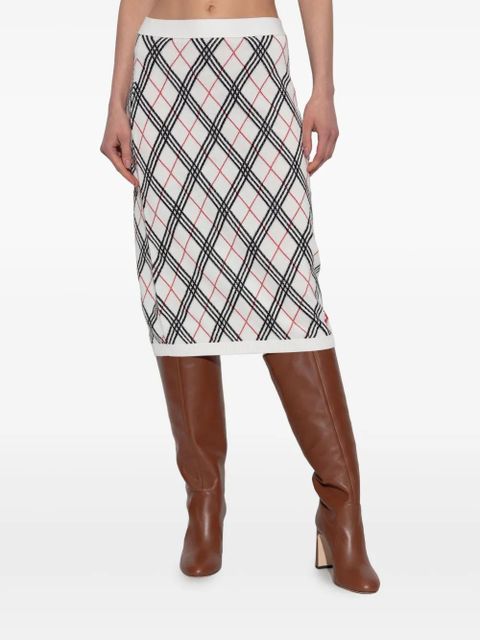 Burberry argyle-pattern skirt - White