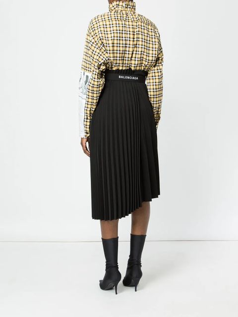 Balenciaga asymmetrical pleated skirt - Black