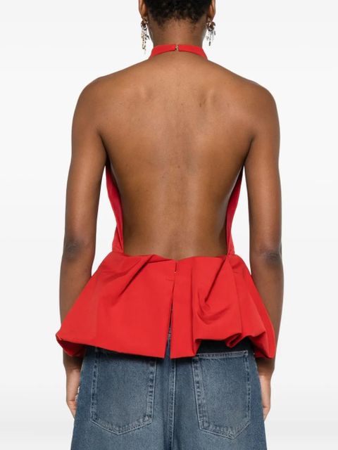 Magda Butrym halterneck peplum top - Red