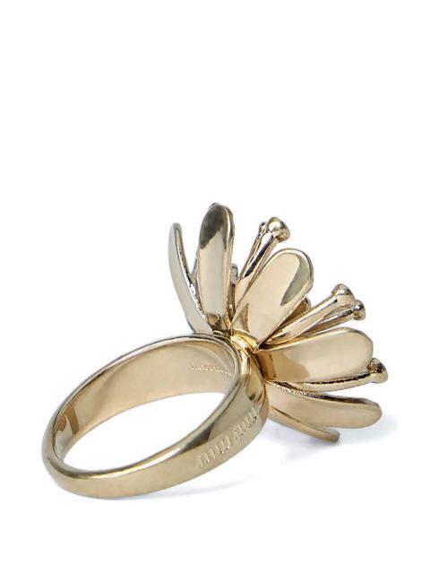 Miu Miu floral crystal ring - Gold - zdjęcie produktu nr 2