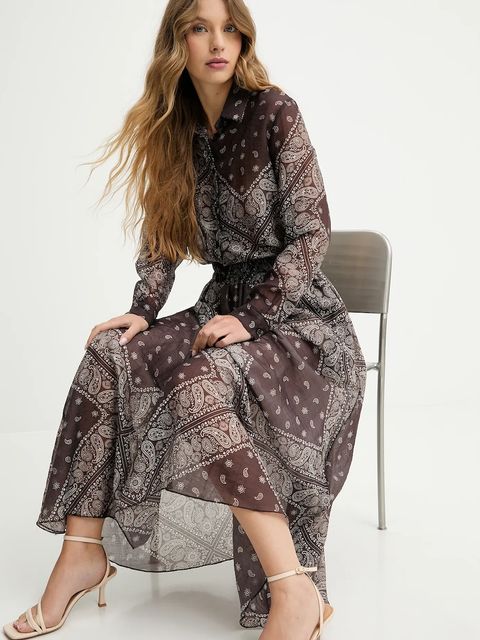 Answear.LAB koszula i spódnica damski kolor brązowy - zdjęcie produktu nr 1