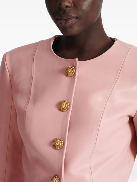 Balmain button lambskin jacket - Pink