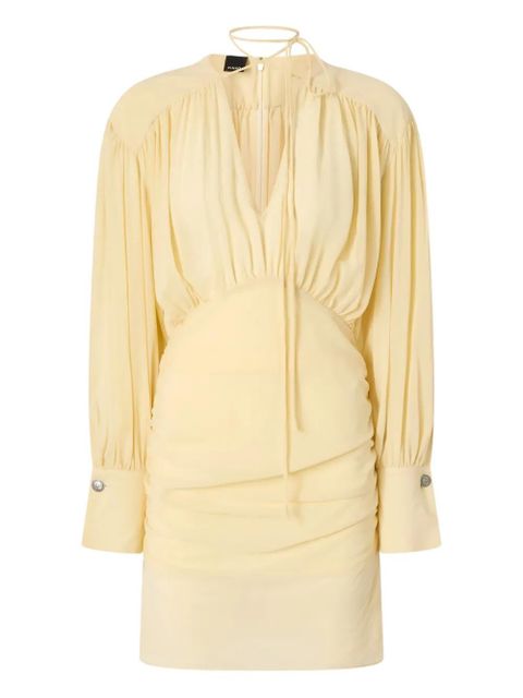 PINKO gathered V-neck dress - Yellow - zdjęcie produktu nr 1