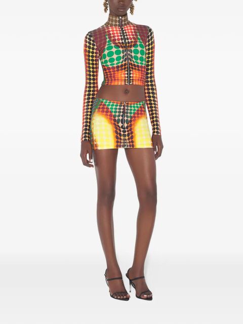 Jean Paul Gaultier high-neck zip-up top - Brown - zdjęcie produktu nr 2