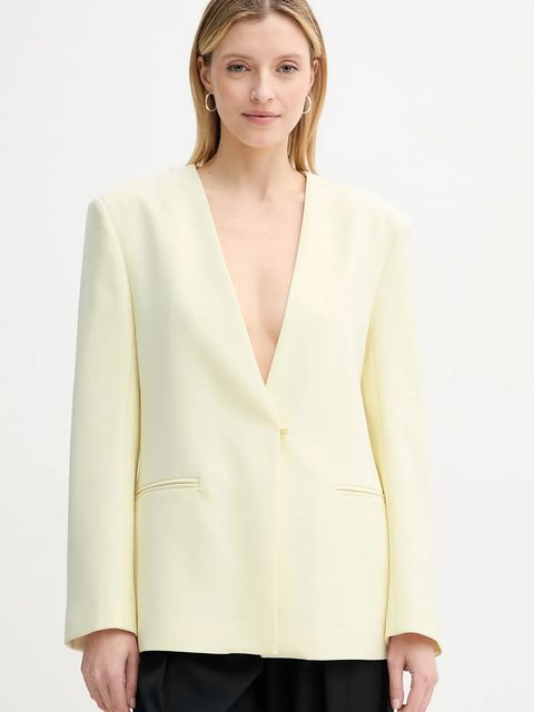 ISABELLE BLANCHE marynarka kolor żółty jednorzędowa gładka IS25SS-J040-T008