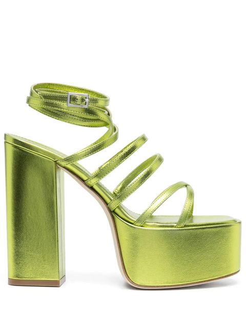 Paris Texas Melena 135mm metallic platform sandals - Green - zdjęcie produktu nr 1