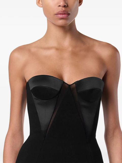 Versace satin-panelled bustier top - Black