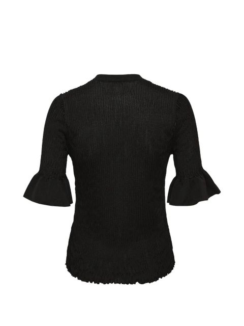 Jil Sander ruffled short-sleeve T-shirt - Black - zdjęcie produktu nr 2