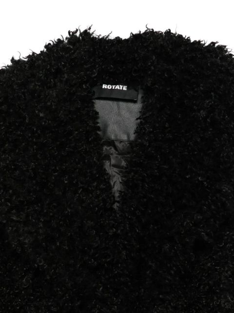 ROTATE BIRGER CHRISTENSEN long-sleeves faux-fur coat - Black