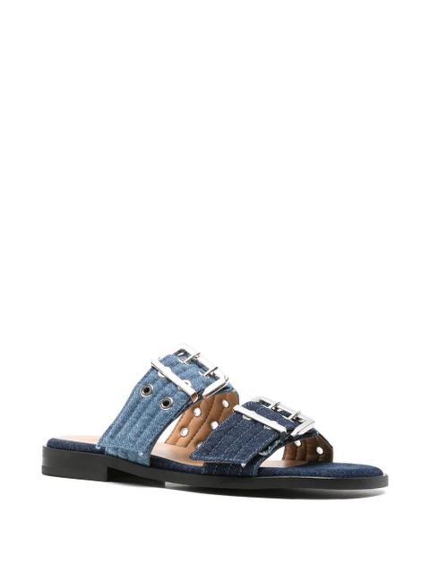 GANNI buckle-detail double-strap sandals - Blue - zdjęcie produktu nr 2