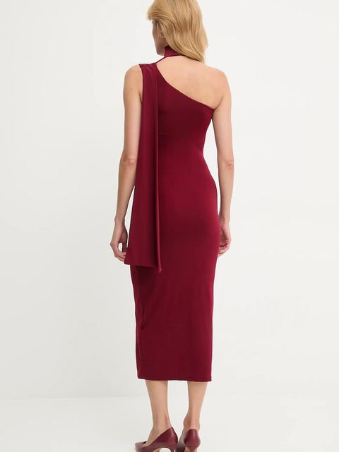Answear.LAB sukienka kolor bordowy midi prosta - zdjęcie produktu nr 2