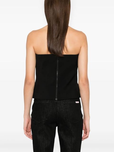 Self-Portrait crepe bandeau top - Black