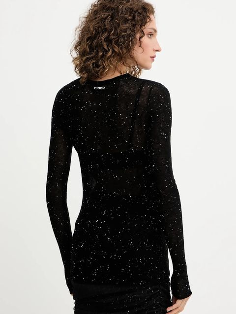 Pinko sweter wełniany damski kolor czarny lekki 105398 A2PM - zdjęcie produktu nr 2