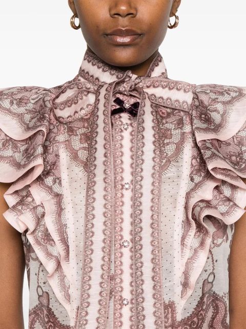 ZIMMERMANN Crush frilled blouse - Pink - zdjęcie produktu nr 2