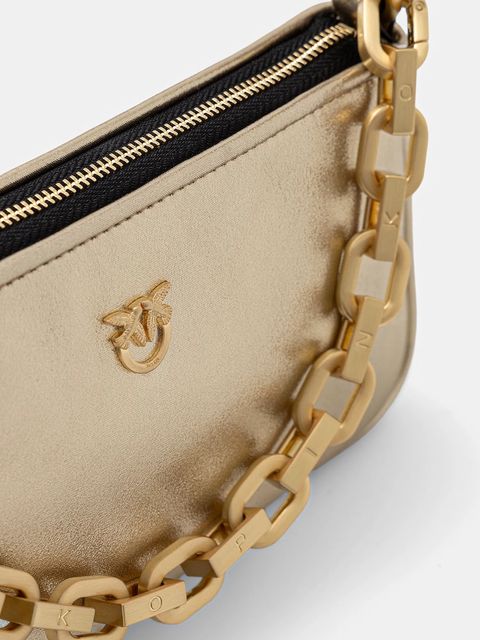 Pinko torebka skórzana Horizontal kolor złoty 105069 A2O9