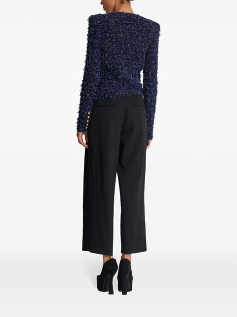 Balmain buttoned tweed jacket - Blue