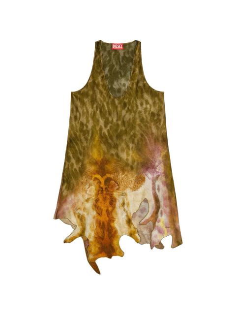 Diesel D-AHIUL jagged-hem printed dress - Green - zdjęcie produktu nr 1