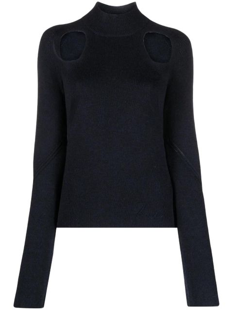 Zadig&Voltaire Micky cut-out merino-wool jumper - Blue - zdjęcie produktu nr 1