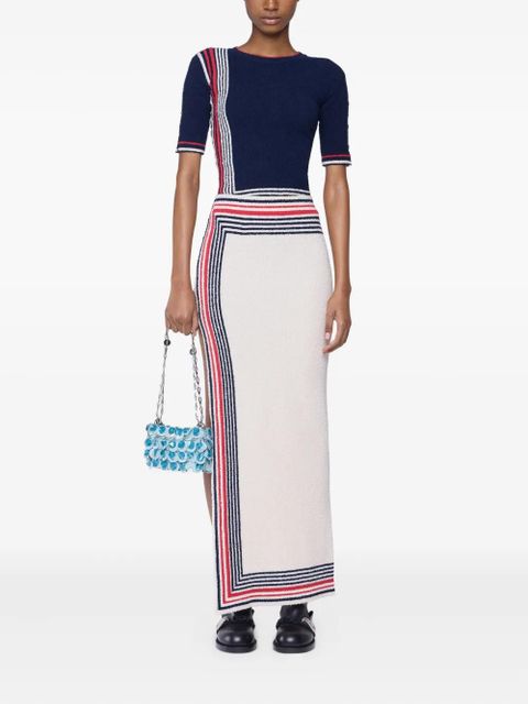 Rabanne striped knitted skirt - Neutrals - zdjęcie produktu nr 2