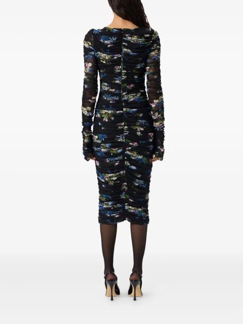 Blumarine floral-print midi dress - Black