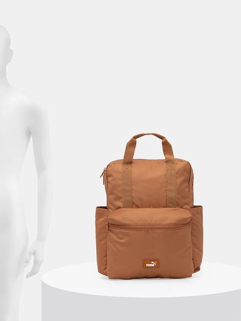 Puma plecak damski kolor brązowy duży gładki 91348