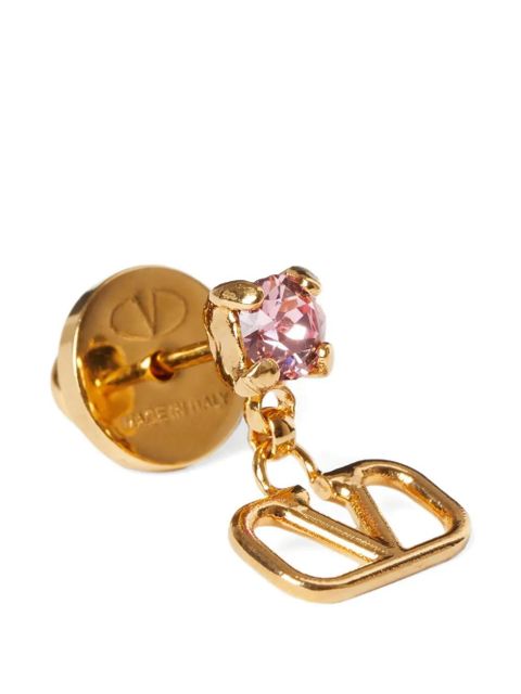 Valentino Garavani Vlogo Signature earrings in metal and Swarovski® crystals - Gold - zdjęcie produktu nr 2