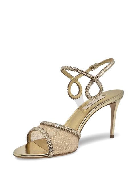 Casadei Josephine crystal-embellished heeled sandals - Gold