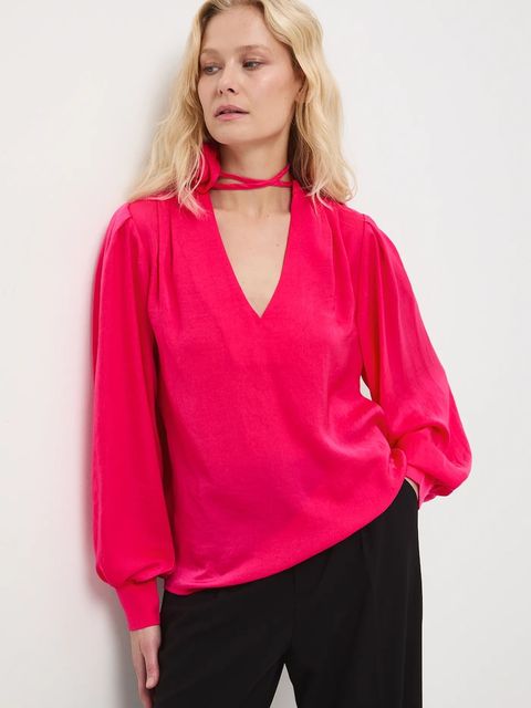 Medicine bluzka damska kolor różowy gładka