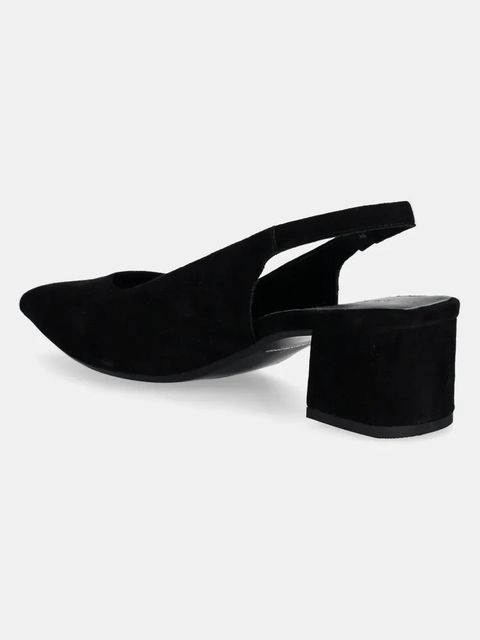 Vagabond Shoemakers czółenka zamszowe MARTA kolor czarny na słupku z odkrytą piętą 5928-140-20