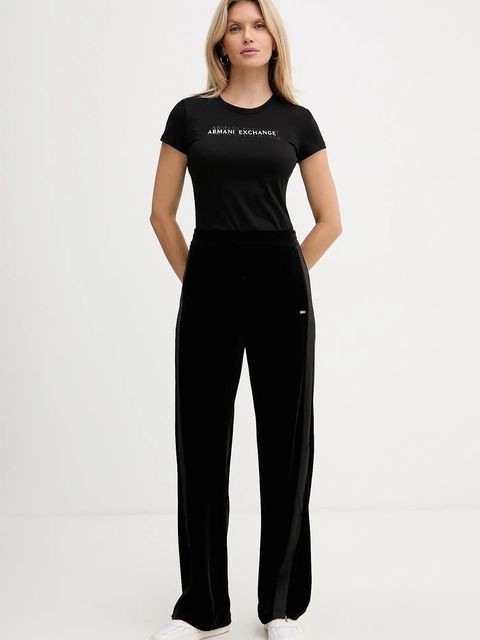 Armani Exchange t-shirt bawełniany damski kolor czarny XW002038 AF10356