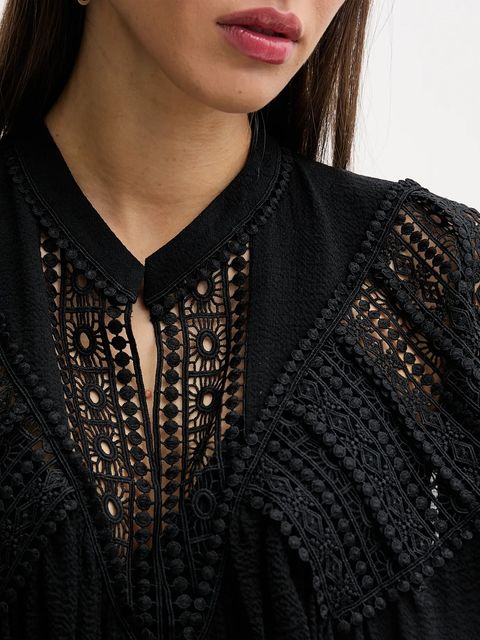 IRO bluzka damska kolor czarny gładka WP16RIXI