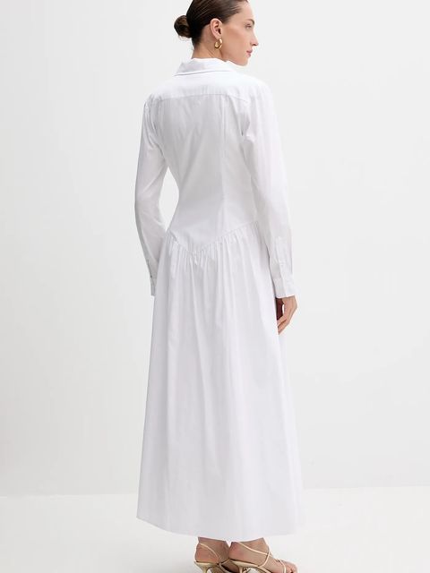 Bardot sukienka bawełniana kolor biały maxi rozkloszowana 60066DB - zdjęcie produktu nr 2