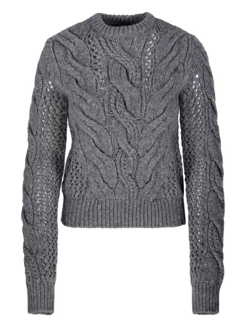 Sportmax cable-knit eyelet-detail sweater - Grey - zdjęcie produktu nr 1