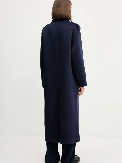 HUGO płaszcz z domieszką wełny kolor granatowy 50542299 - zdjęcie produktu nr 2